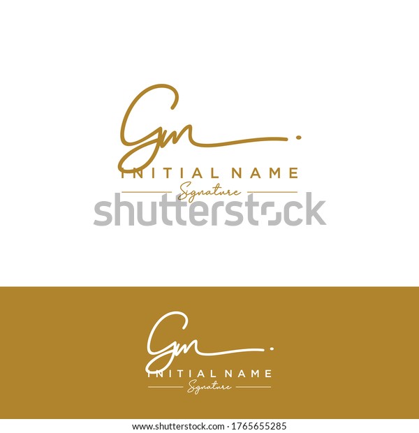 G M Gm Initial Letter Handwriting Stock Vector (Royalty Free) 1765655285