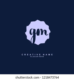 G M GM Initial logo template vector