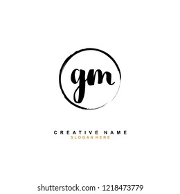 G M GM Initial logo template vector