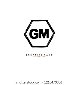 G M GM Initial logo template vector