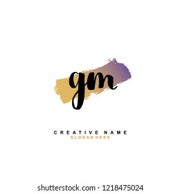 G M GM Initial logo template vector