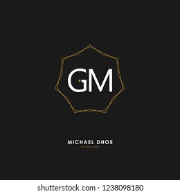 G M GM Initial logo letter with minimalist concept. Vector with scandinavian style logo.