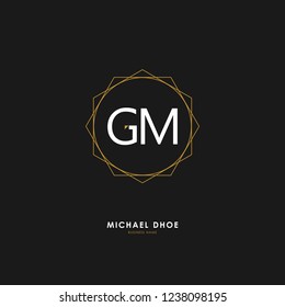 G M GM Initial logo letter with minimalist concept. Vector with scandinavian style logo.