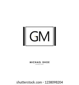 G M GM Initial logo letter with minimalist concept. Vector with scandinavian style logo.