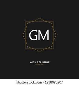 G M GM Initial logo letter with minimalist concept. Vector with scandinavian style logo.
