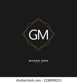 G M GM Initial logo letter with minimalist concept. Vector with scandinavian style logo.