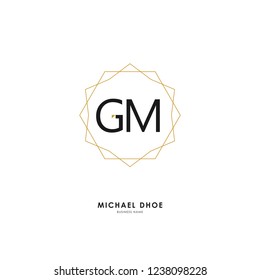 G M GM Initial logo letter with minimalist concept. Vector with scandinavian style logo.