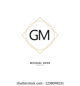 G M GM Initial logo letter with minimalist concept. Vector with scandinavian style logo.