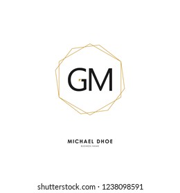 G M GM Initial logo letter with minimalist concept. Vector with scandinavian style logo.