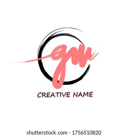 g m gm initial logo handwriting template vector