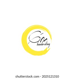 G m Gm initial logo handwriting template vector
