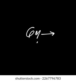 G m Gm initial logo handwriting template vector