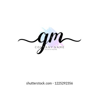 G M Initial handwriting logo vector