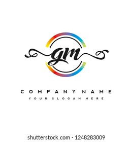 G M Initial handwriting logo vector