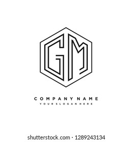 G M initial letter, modern logo design template vector 
