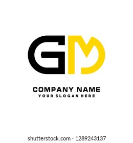 G M initial letter, modern logo design template vector 