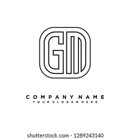 G M initial letter, modern logo design template vector 
