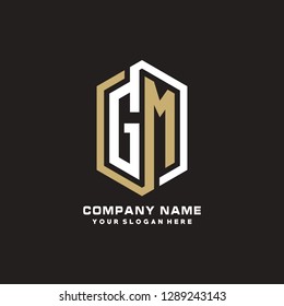 G M initial letter, modern logo design template vector 