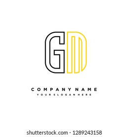 G M initial letter, modern logo design template vector 