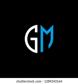 G M initial letter, modern logo design template vector 