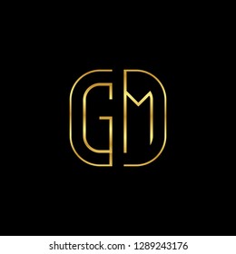 G M initial letter, modern logo design template vector 