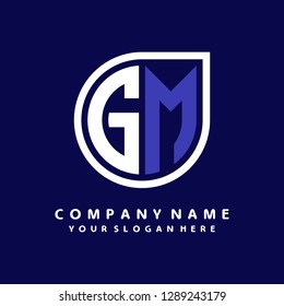 G M initial letter, modern logo design template vector 