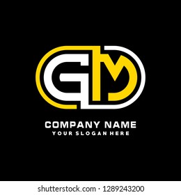 G M initial letter, modern logo design template vector 