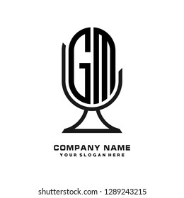 G M initial letter, modern logo design template vector 