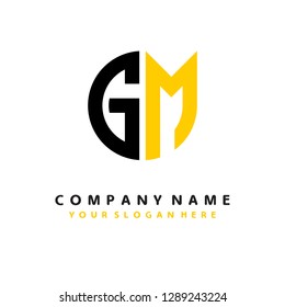 G M initial letter, modern logo design template vector 