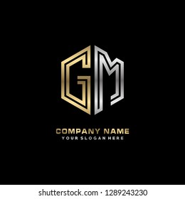 G M initial letter, modern logo design template vector 