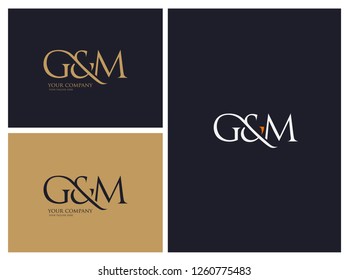 G & M letters Joint logo icon with business card vector template.