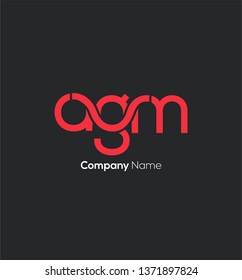A G M letters joint logo design template