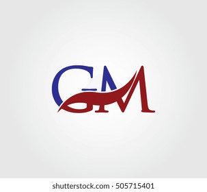 G and M Swoosh Initial Logo Vector