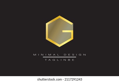 G Minimalist Logo Design Vector Art Illustration Gold Logo
