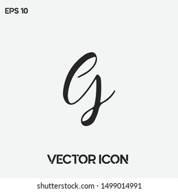 "G" modern calligraphy letter vector icon. Handwritten typographic logo. Premium quality.