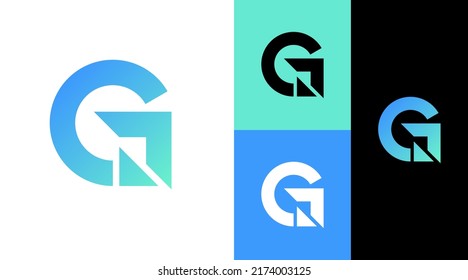 G Monogram Gaming Technology Logo Design Concept 