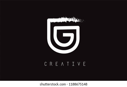 G Monogram Letter Design Brush Paint Stroke. Letter Logo with Monogram Paintbrush Vector Illustration.