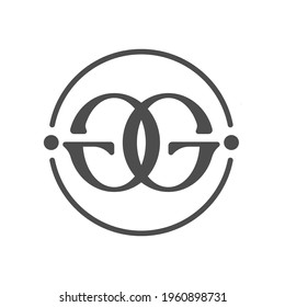 g g monogram logo. g g logo. monogram logo. isolated in white