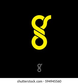 G monogram. G logo.  Yellow letter on a dark background