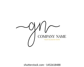 G N GN Beauty vector initial logo, handwriting logo of initial signature, wedding, fashion, jewerly, boutique, floral and botanical with creative template for any company or business.