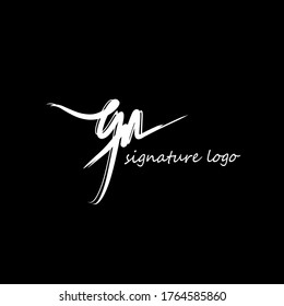 g n g vector de plantilla de escritura manual del logotipo inicial. fondo negro aislado