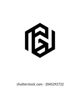 g n gn ng initial abstract logo design vector template