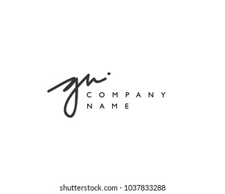 G N Initial handwriting logo