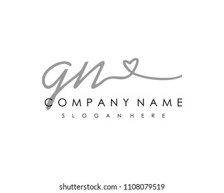 G N Initial handwriting logo vector