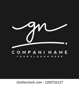 G N Initial handwriting logo vector