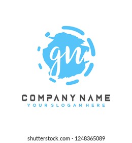 G N Initial handwriting logo vector