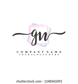 G N Initial handwriting logo vector