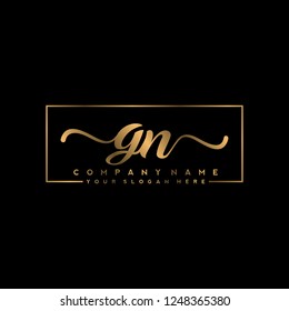 G N Initial handwriting logo vector