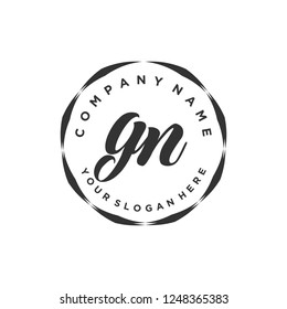 G N Initial handwriting logo vector