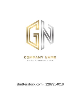 G N initial letter, modern logo design template vector 